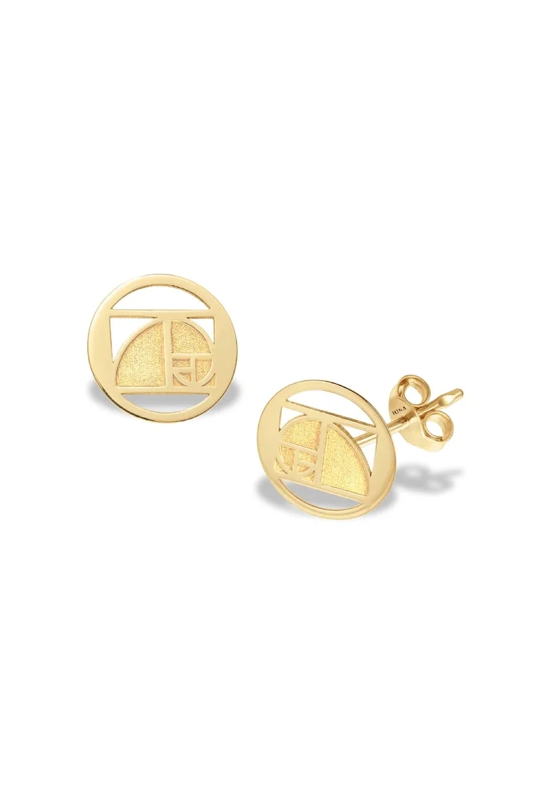 Cercei mini THE GOLDEN RATIO, aur galben 14K