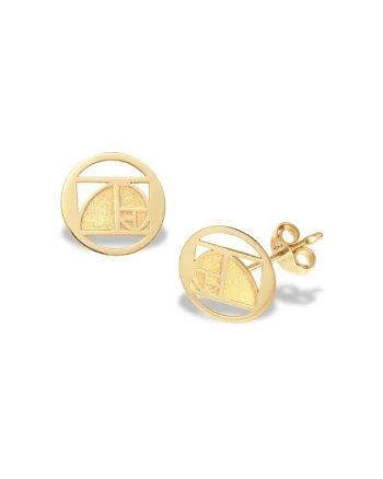 Cercei mini THE GOLDEN RATIO, aur galben 14K