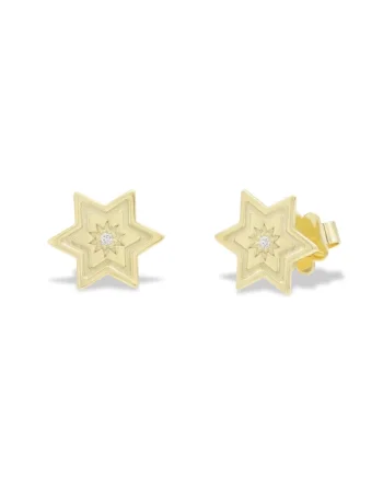 Cercei cu diamante naturale INTERSTELLAR, aur 14K