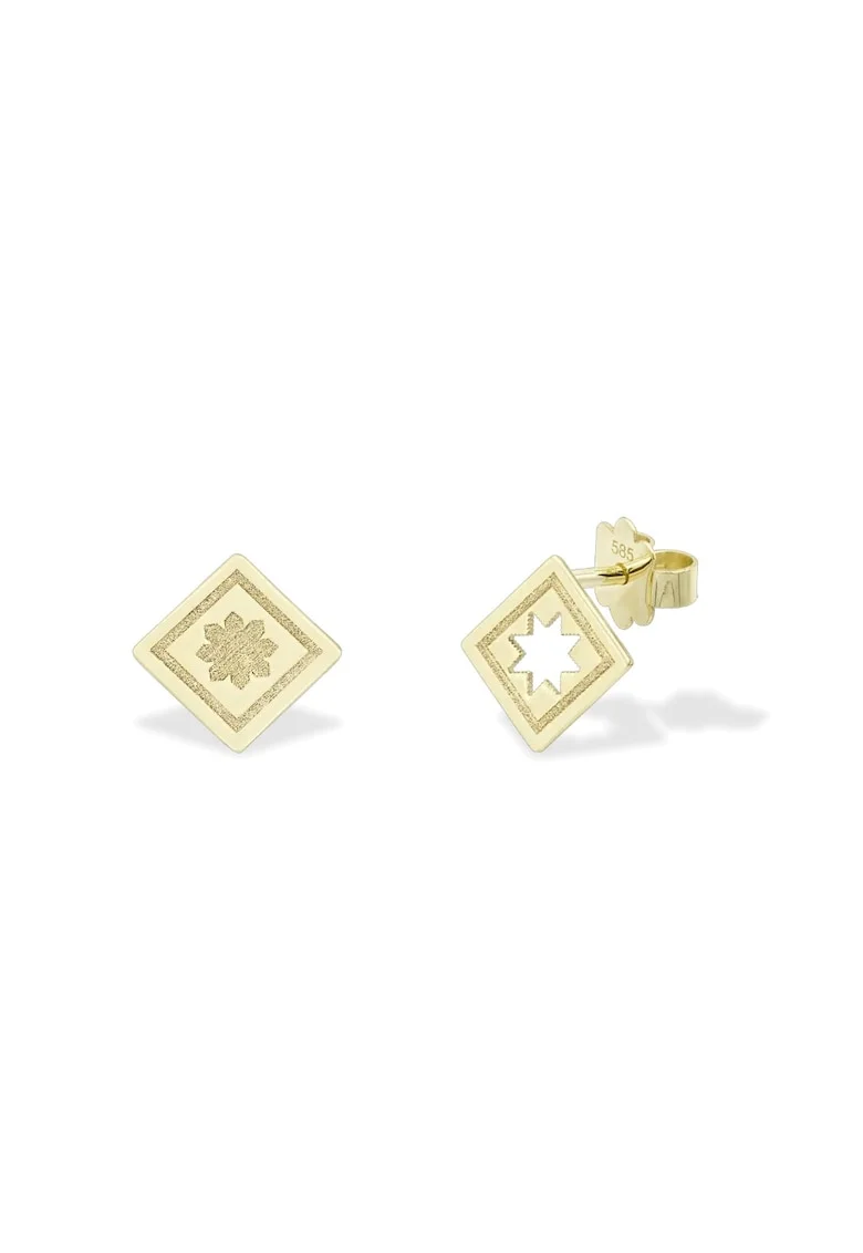Cercei FLORI DE MARAMU, aur 14K