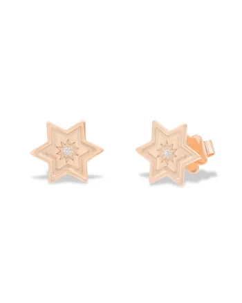 Cercei cu diamante naturale INTERSTELLAR, aur 14K