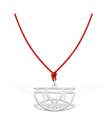 Pandantiv HALF MOON, aur 14K, Alb
