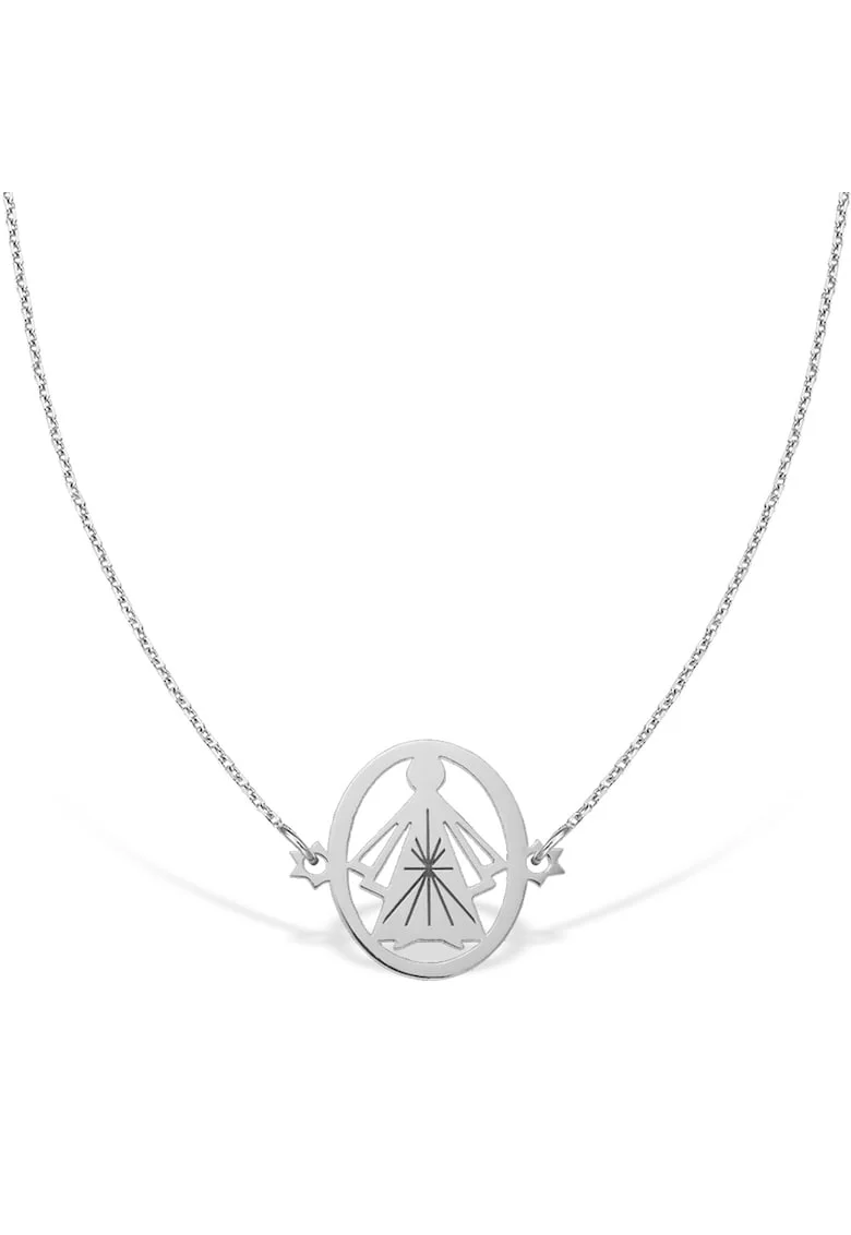 Colier la baza gatului PROTECTIVE ANGEL, aur 14K, Alb
