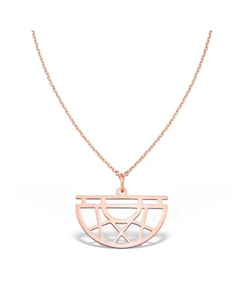 Colier HALF MOON, aur 14K, Roz