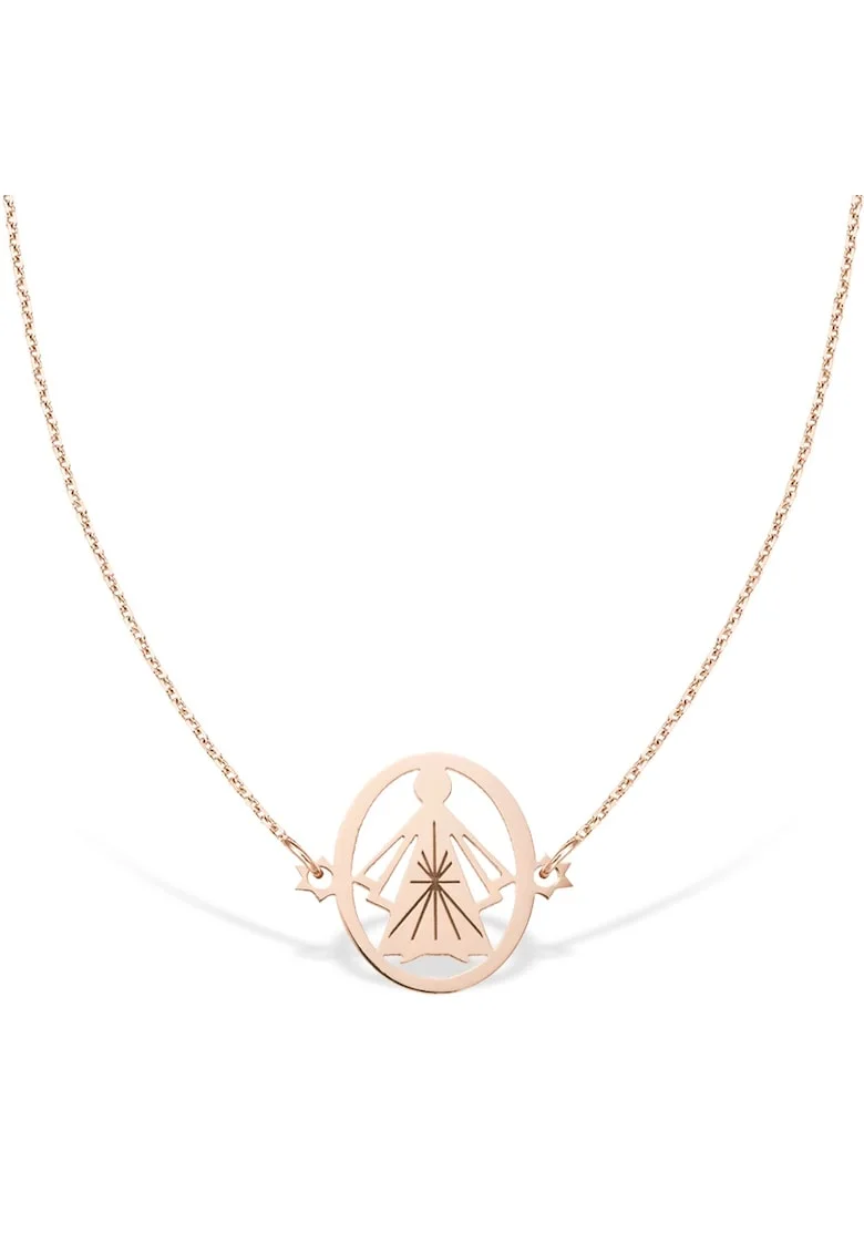 Colier la baza gatului PROTECTIVE ANGEL, aur 14K, Roz