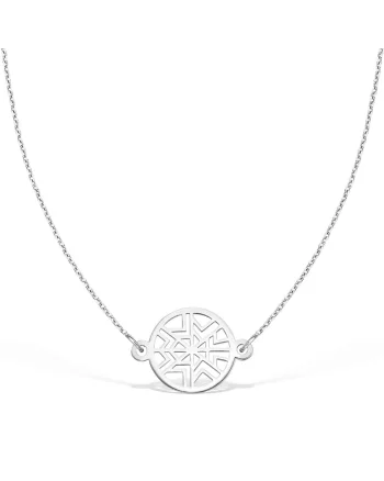Colier la baza gatului GOD OF WIND, aur 14K, Alb