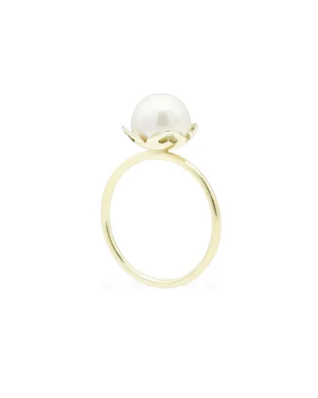 Inel JASMINE GARDEN cu perla veritabila de cultura, aur 14K - 51, Galben