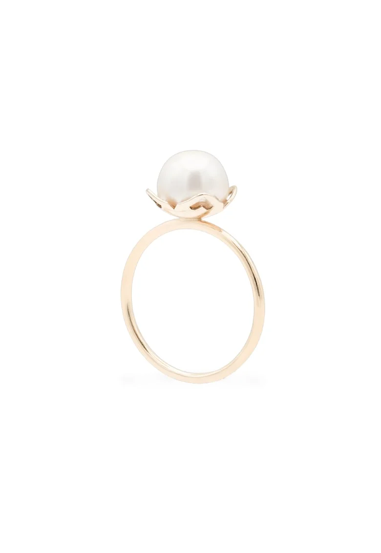 Inel JASMINE GARDEN cu perla veritabila de cultura, aur 14K - 51, Roz