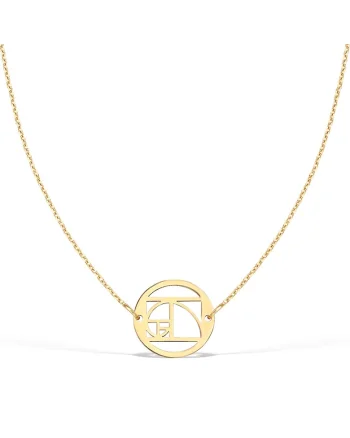 Colier la baza gatului THE GOLDEN RATIO, aur 14K, Galben