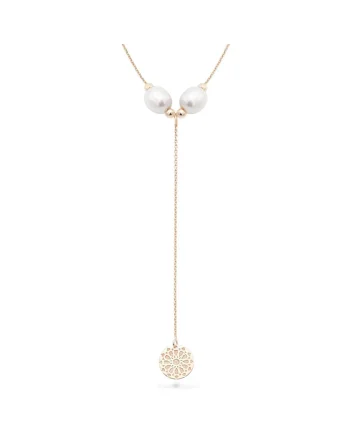 Colier lung cu perle de cultura DESERT WIND, aur 14K, Roz
