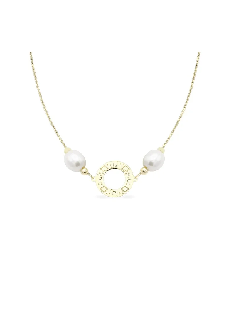 Colier la baza gatului PERSIAN NIGHTS cu perle veritabile de cultura, aur 14K, Galben