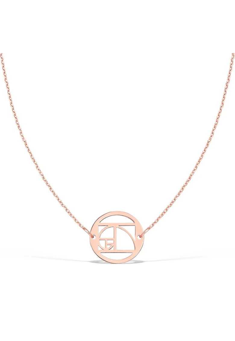 Colier la baza gatului THE GOLDEN RATIO, aur 14K, Roz