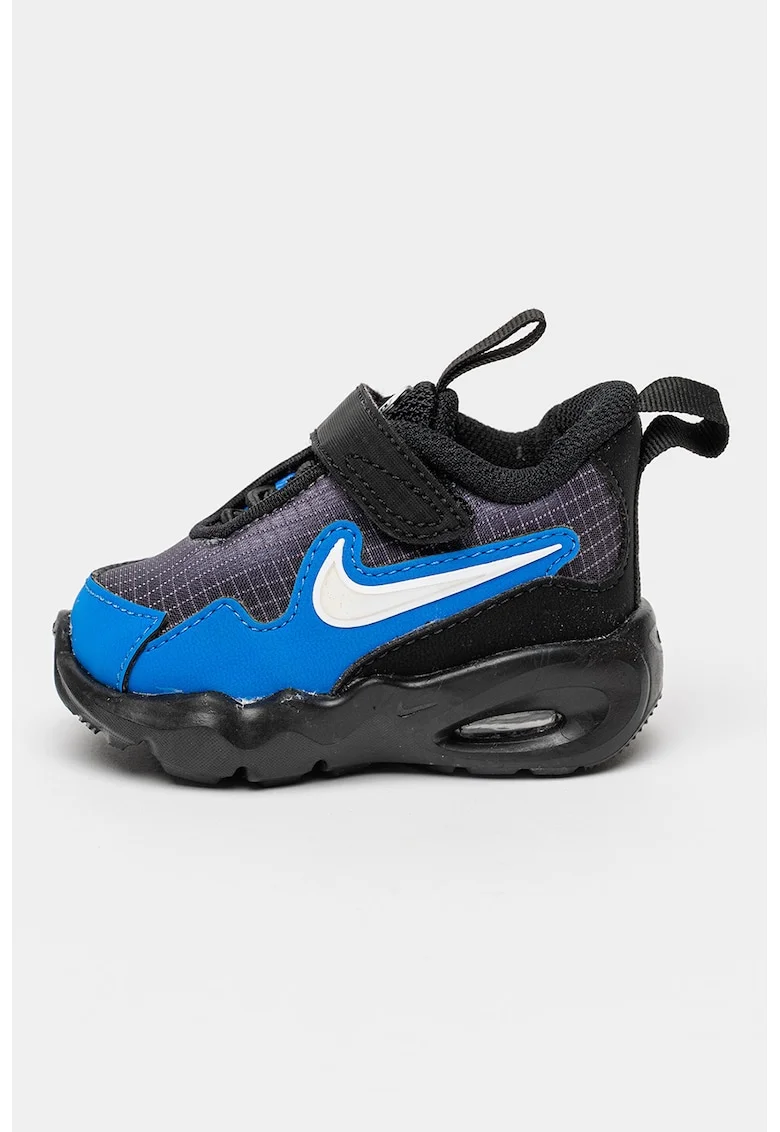 Pantofi sport Air Max Nova din piele ecologica si plasa, Negru/Gri/Albastru inchis