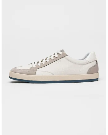 Pantofi sport Serifos din material textil cu garntiuri din piele intoarsa, Maro taupe deschis/Alb murdar