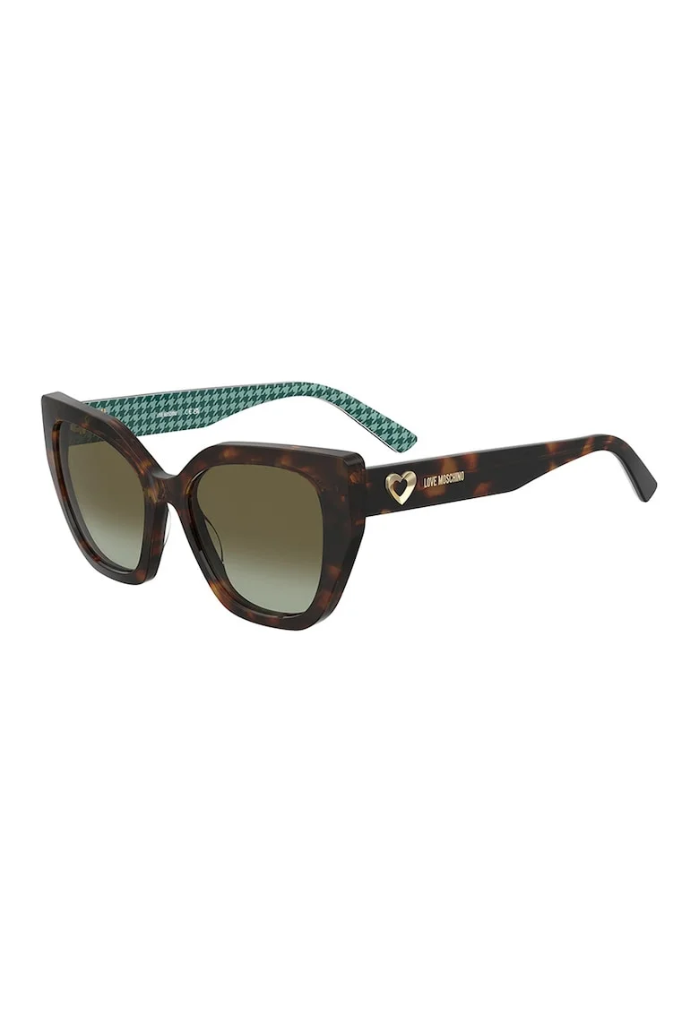 Ochelari de soare cat-eye cu logo, Maro camel