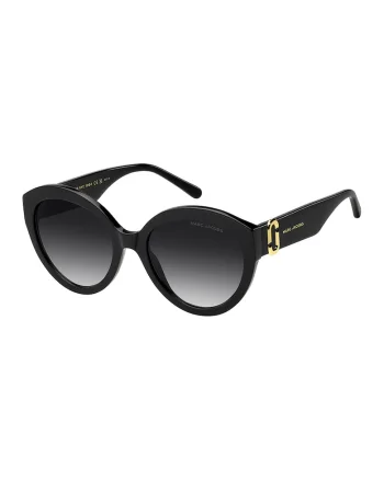 Ochelari de soare cat-eye cu imprimeu logo, Auriu/Negru