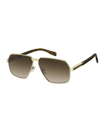 Ochelari de soare aviator cu rama metalica, Maro inchis/Maro camel/Auriu deschis