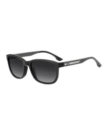 Ochelari de soare cu lentile dreptunghiulare, Negru carbon/Gri carbon/Argintiu
