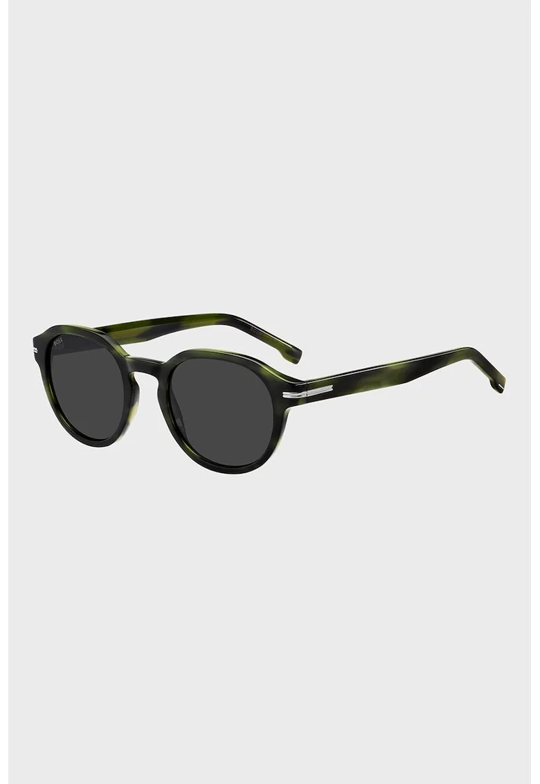Ochelari de soare pantos cu lentile uni, Verde padure/Negru stins