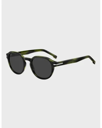 Ochelari de soare pantos cu lentile uni, Verde padure/Negru stins