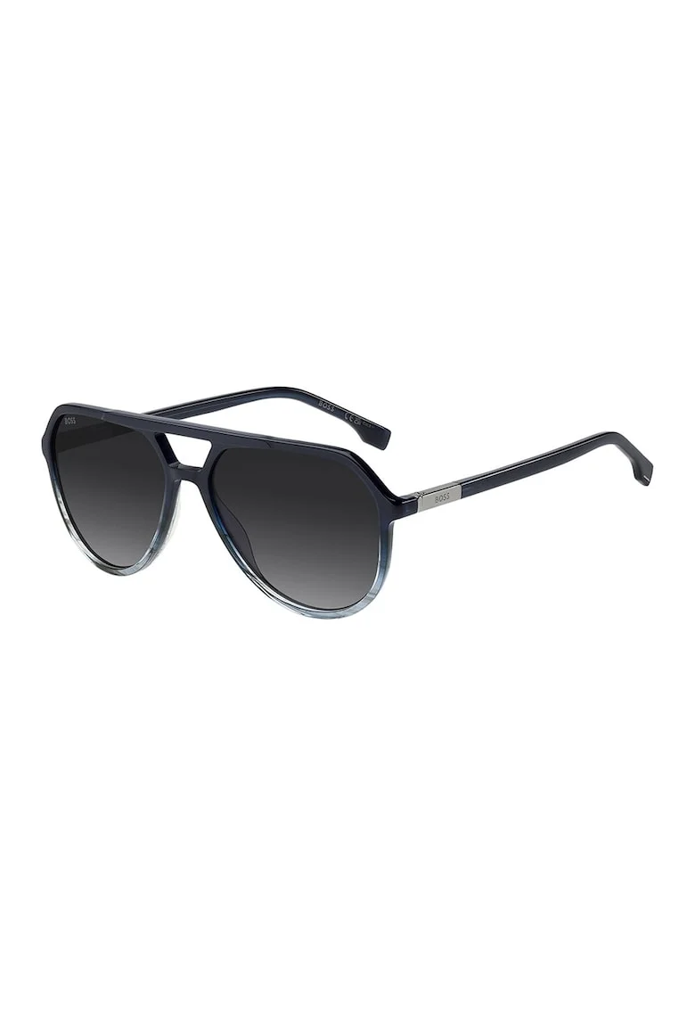 Ochelari de soare aviator cu logo, Albastru ultramarin/Argintiu