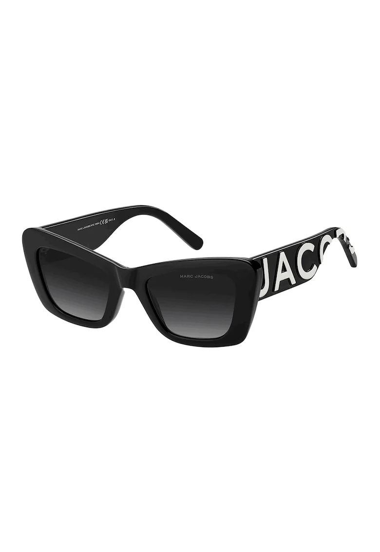 Ochelari de soare butterfly cu logo contrastant, Alb/Negru
