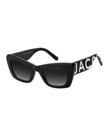 Ochelari de soare butterfly cu logo contrastant, Alb/Negru