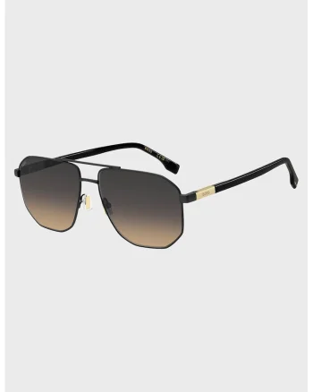 Ochelari de soare aviator cu lentile in degrade, Auriu/Negru stins