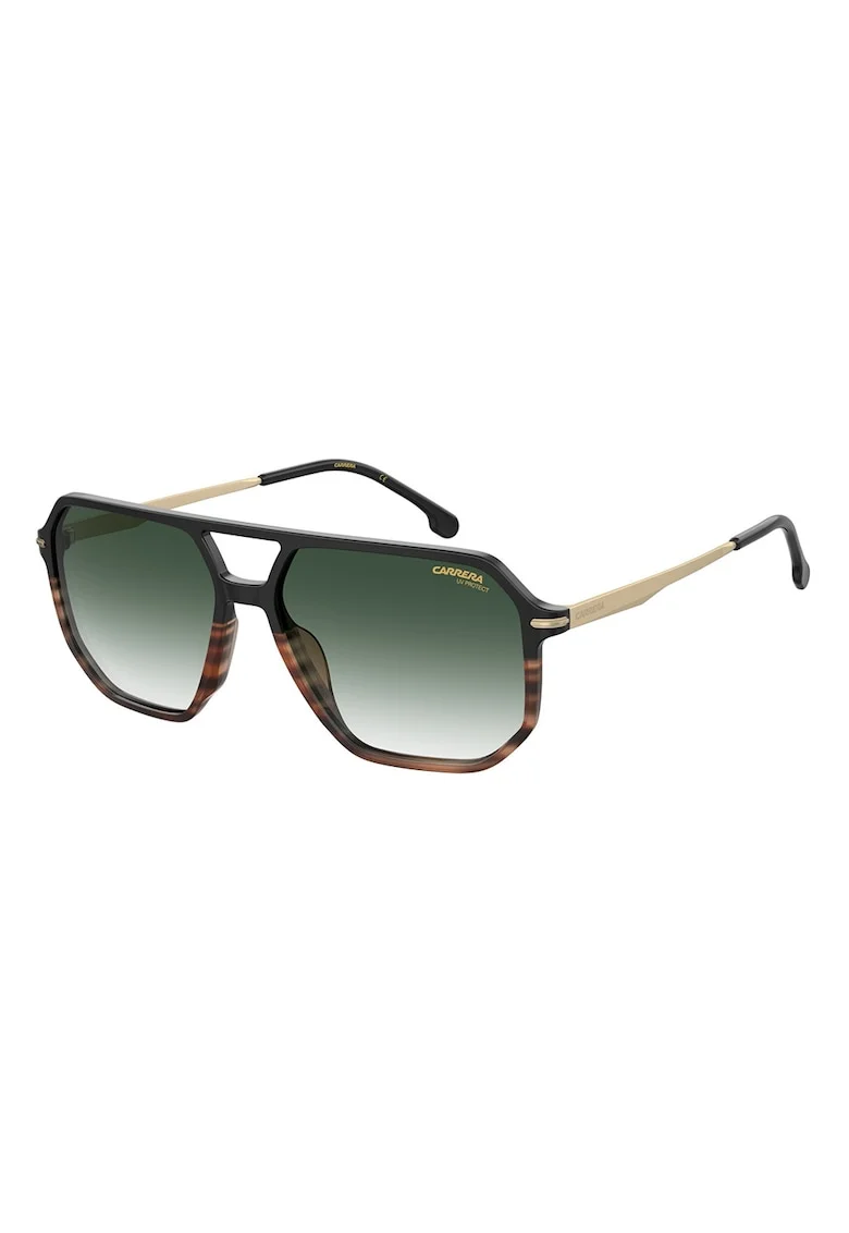 Ochelari de soare aviator cu lentile uni, Auriu/Negru/Maro