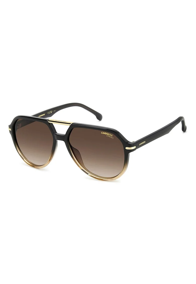 Ochelari de soare aviator cu lentile in degrade, Negru/Bej inchis