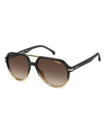 Ochelari de soare aviator cu lentile in degrade, Negru/Bej inchis