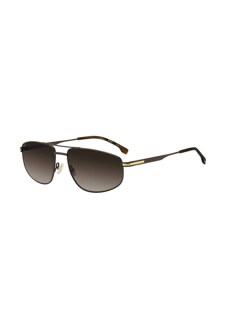 Ochelari de soare aviator cu rame metalice, Auriu/Maro cafeniu
