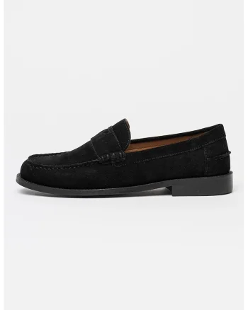 Pantofi loafer din piele intoarsa, Negru