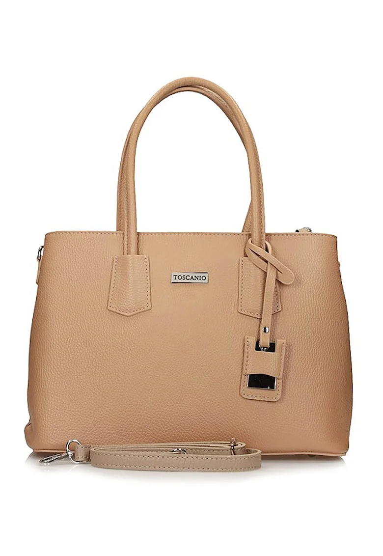 Geanta bowler din piele, Maro camel