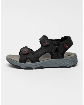 Sandale din piele cu inchidere velcro Maui, Negru