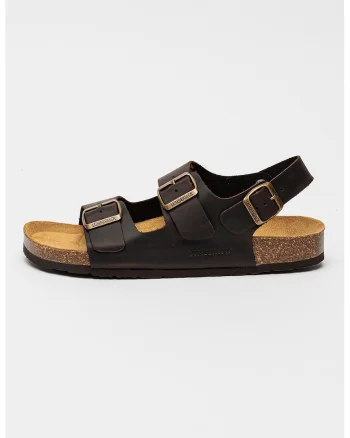 Sandale din piele Flint, Maro inchis