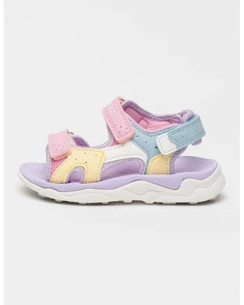 Sandale cu inchidere velcro si model colorblock Wiggly, Roz