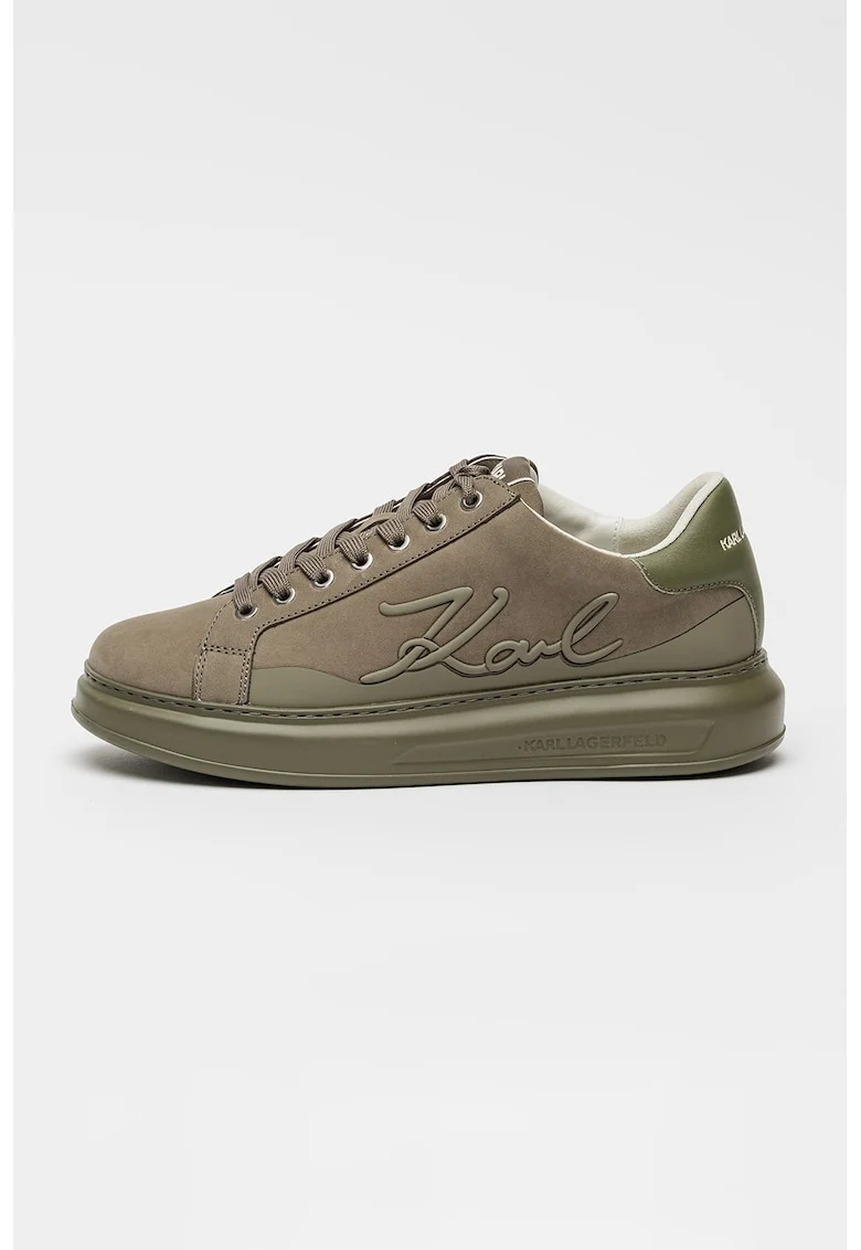 Pantofi sport Kapri Signia de piele nabuc, Masliniu deschis