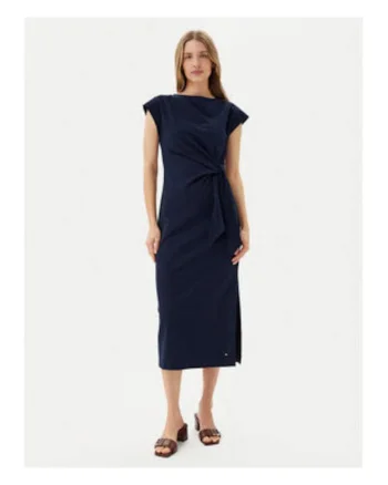 Rochie midi cu detaliu innodat,