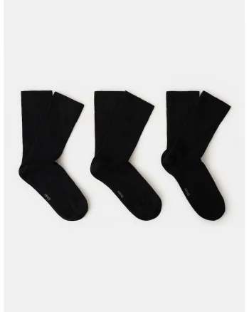 Set de sosete lungi din amestec de bumbac - 3 perechi, Negru