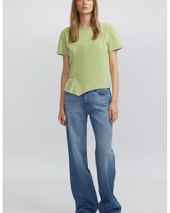 Tricou uni din amestec de bumbac, Verde deschis
