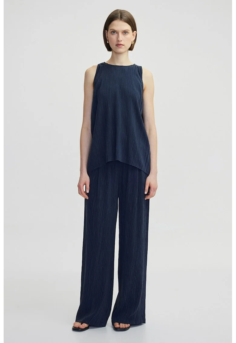 Bluza lejera cu model uni, Bleumarin