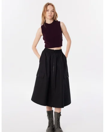 Pulover crop fara maneci, Midnight Purple