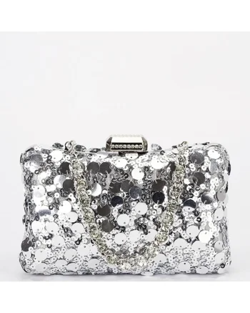 Geanta clutch arginite cu paiete BYH-896 05 20255, Argintiu