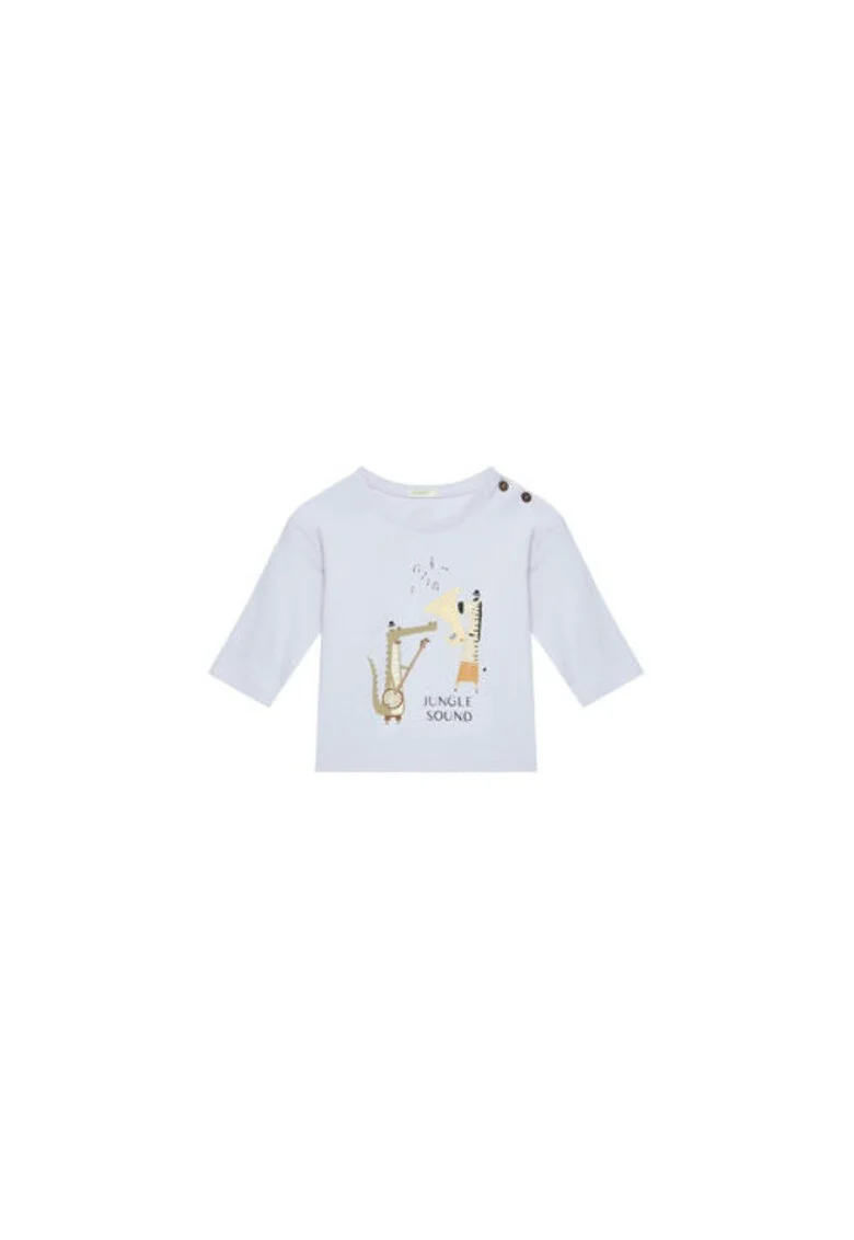 Bluza fete  3I9WA105Q, Bumbac organic, Albastru, Albastru