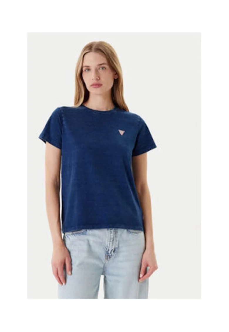 Tricou cu decolteu rotund din amestec de bumbac organic