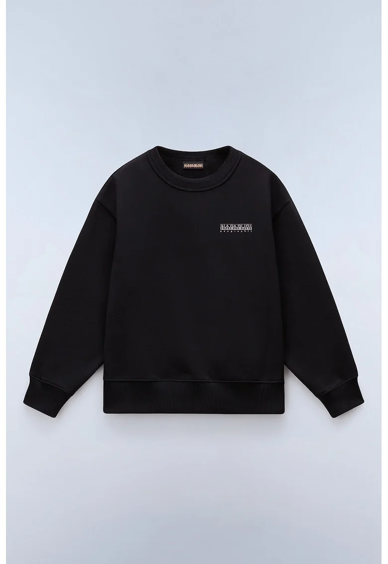 Bluza de trening din amestec de bumbac cu imprimeu logo, Negru/Gri