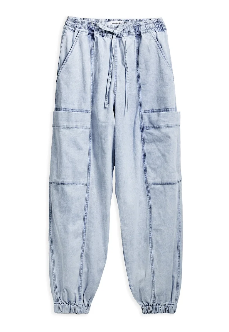 Pantaloni dama  25SWDD42, Bumbac/Poliester, Albastru, Albastru