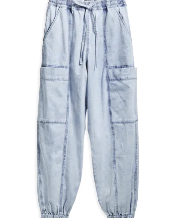 Pantaloni dama  25SWDD42, Bumbac/Poliester, Albastru, Albastru