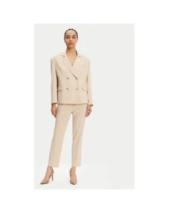 Pantaloni chino dama  25EB571/21BE, Poliester/Viscoza, Bej, Bej